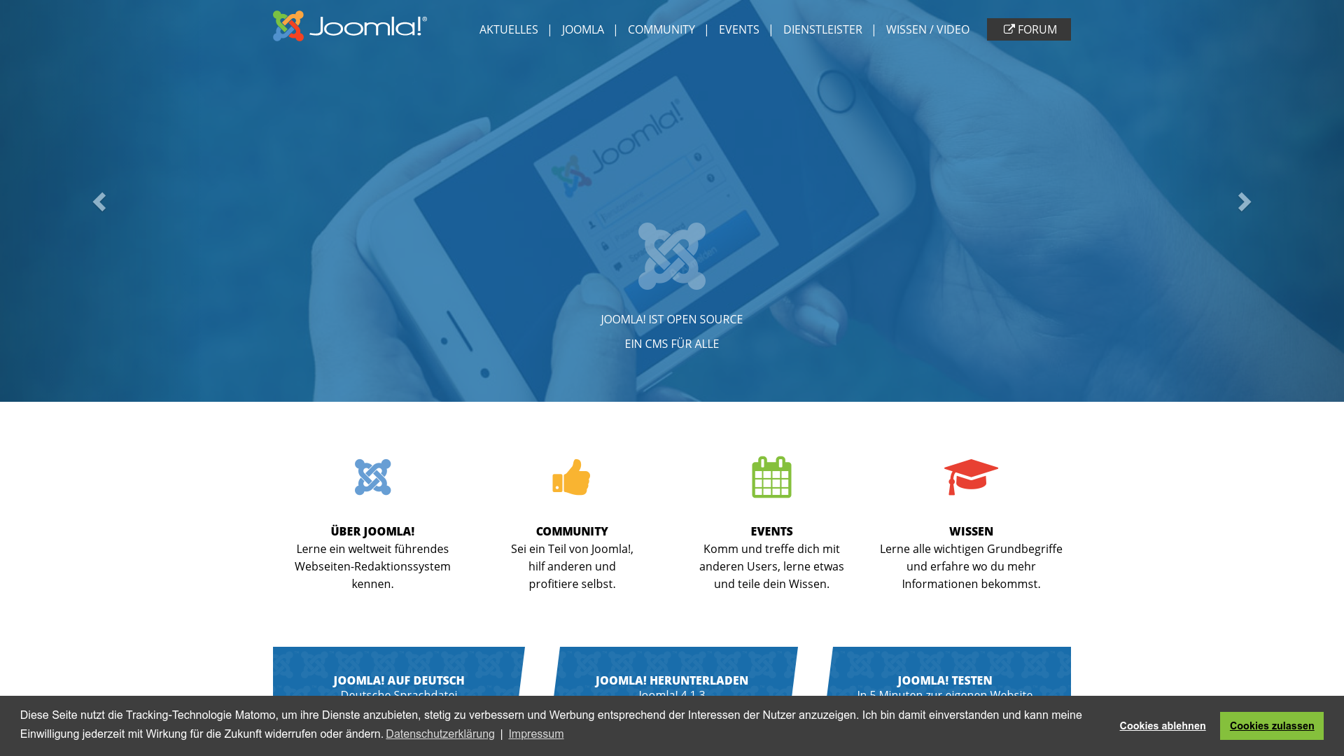 Joomla CMS Webseite